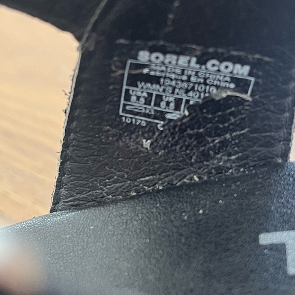 Sorel Cameron Wedge Sandal Velcro Black Women 8.5 Casual Chunky Minimal - Picture 5 of 9